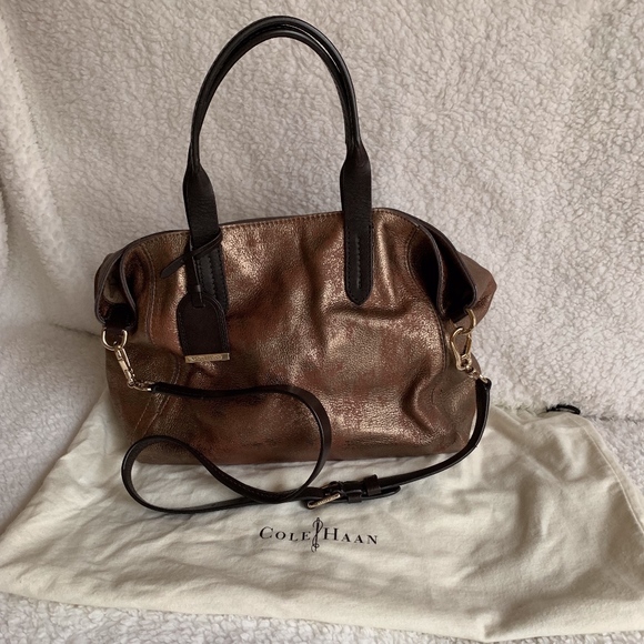 Cole Haan Handbags - NWOT Cole Haan Distressed Metallic Convertible Bag